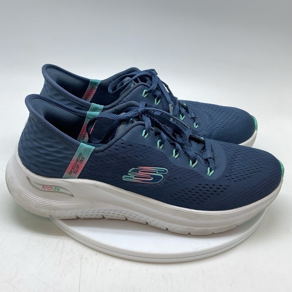 Skechers Arch Fit 2.0 Easy Chic Womens 10 Blue 150066 Running Gym Shoes Sneakers